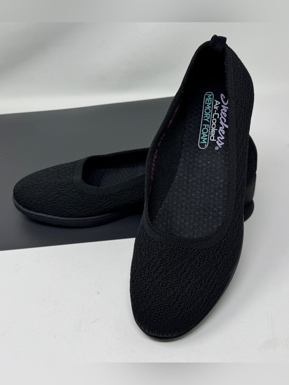 Skechers Cleo Spelbind Flex Black Wedge Textile Upper SN 158323 Women's Size 8 - Picture 7 of 9